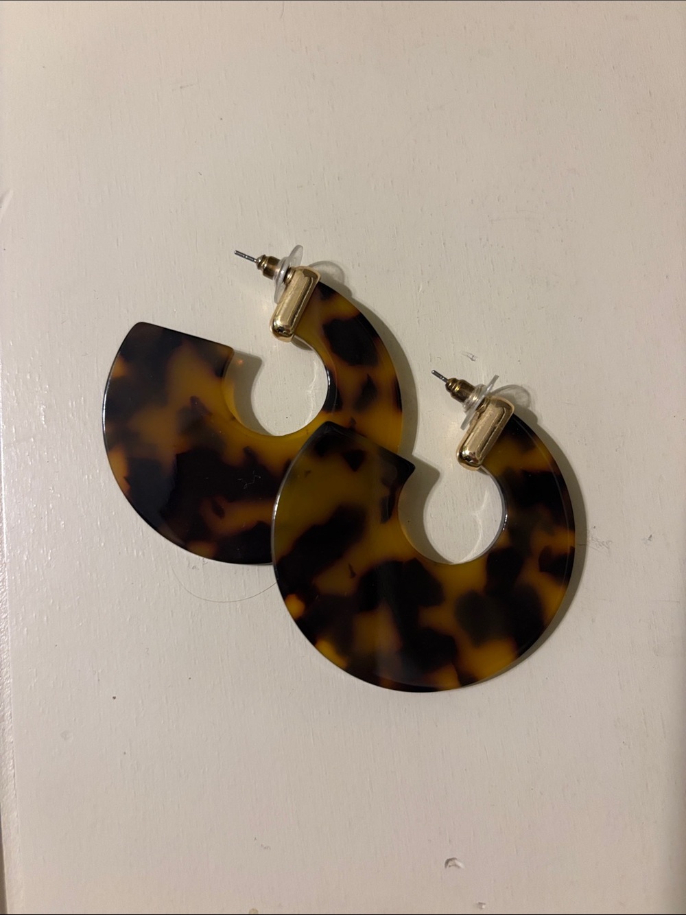 Tortoise Shell Hoop Earrings